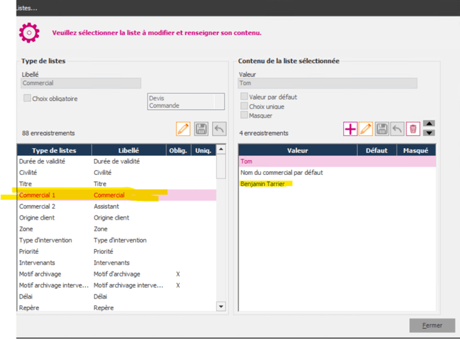 Affectation du commercial Oplead 1